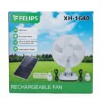 Felips XH-1640 Rechargeable Solar Fan with LED Bulbs