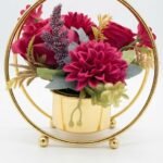 Artificial Flower Modern Gold Circular Stand