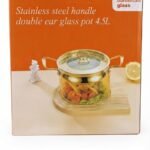 Stainless Steel Handle Double Ear Glass Pot (4.5L)