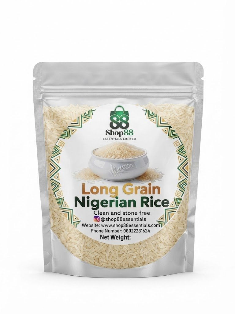 Shop88 Essentials Long Grain Nigerian Rice (500g)