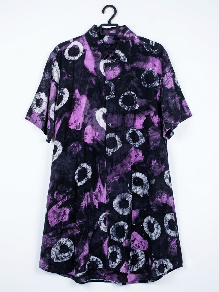 Arewa Shirtdress – Purple Tie-Dye (Adire Lanta)