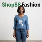Women's Swanyay Dandelion-Print V-Neck Blue Top
