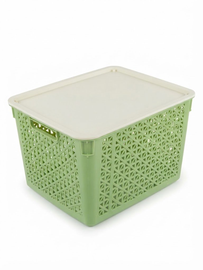 Crate Basket with Cover Lid